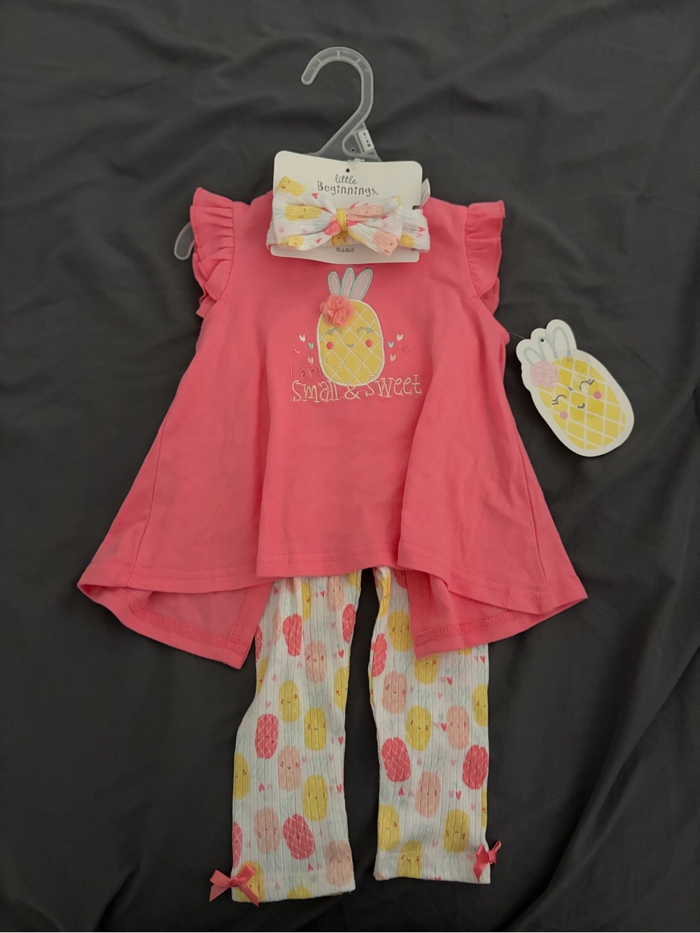 Little Beginnings Pink Pineapple Kids Matching Set
